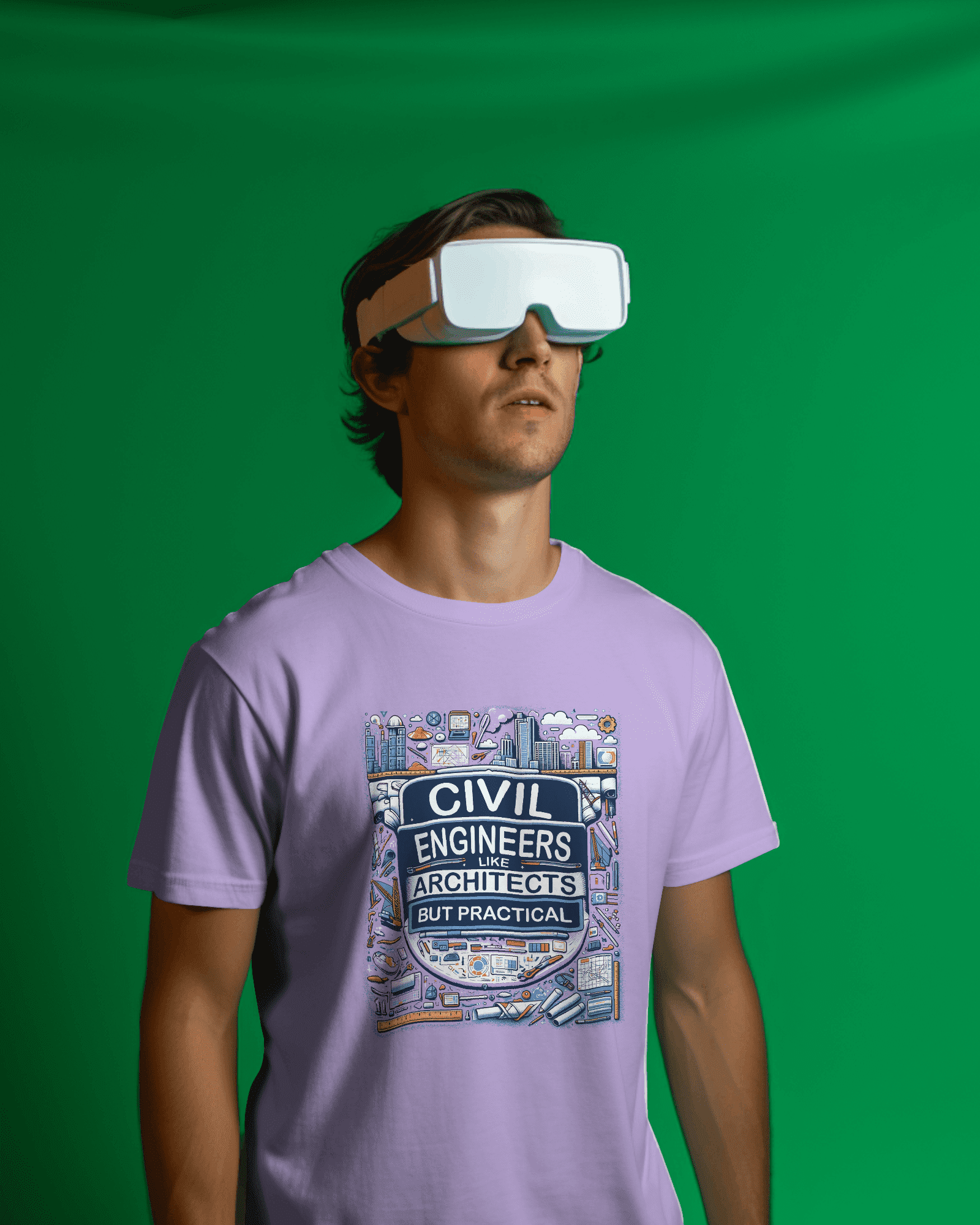 Civil Engineers: Like Architects, But Practical - Iris Lavender Half Sleeve T-Shirt