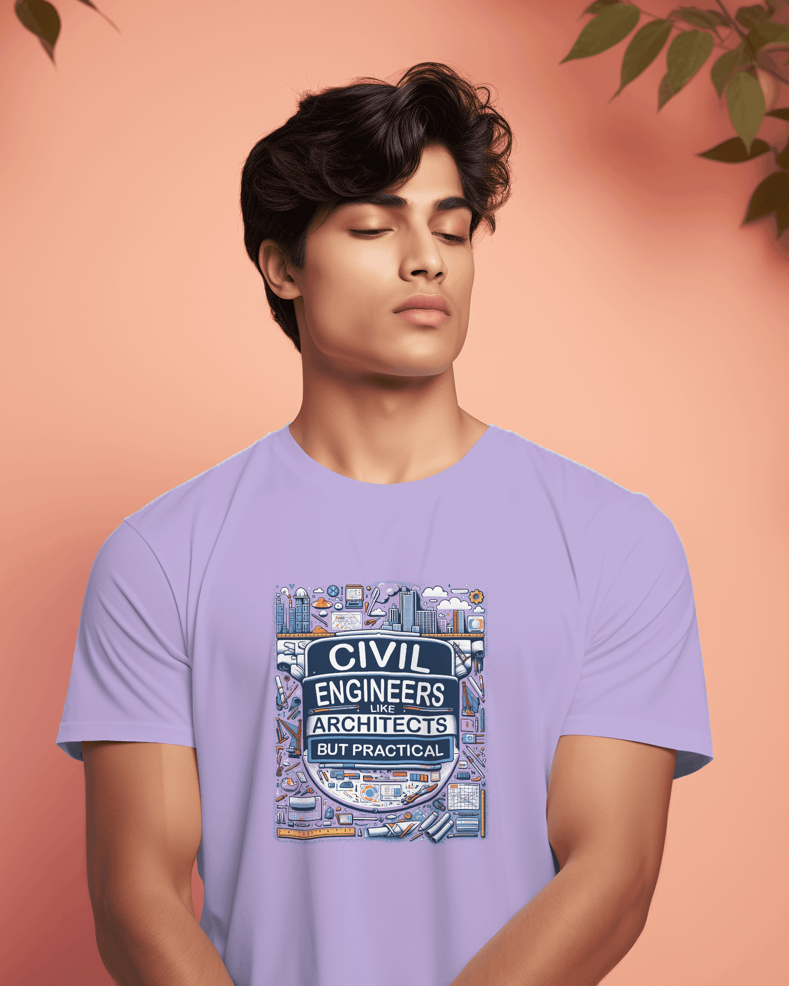 Civil Engineers: Like Architects, But Practical - Iris Lavender Half Sleeve T-Shirt