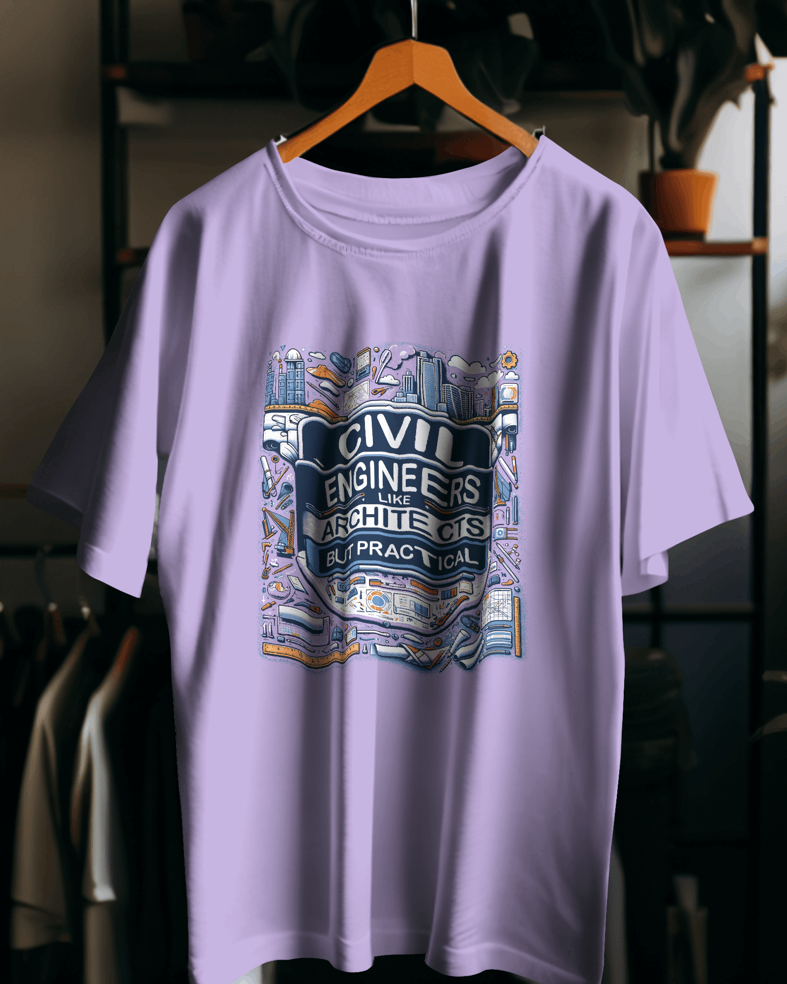 Civil Engineers: Like Architects, But Practical - Iris Lavender Half Sleeve T-Shirt