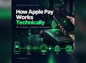How Apple Pay Works Technically, Apple Pay Technology, Apple Pay India, Apple Pay NFC, Apple Pay Tokenisation, Apple Pay Security, Secure Element, Contactless Payments, Mobile Payment Security, Digital Wallet Technology, Apple Pay vs UPI, Fintech for Engineering Students