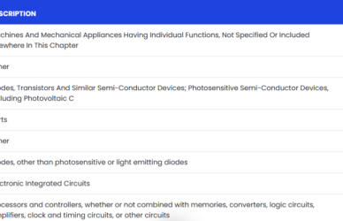 Semiconductor HS codes